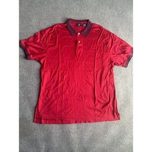 Hunt Club Polo Shirt Mens XLarge Short Sleeve Collared Casual Red 100%‎ Cotton